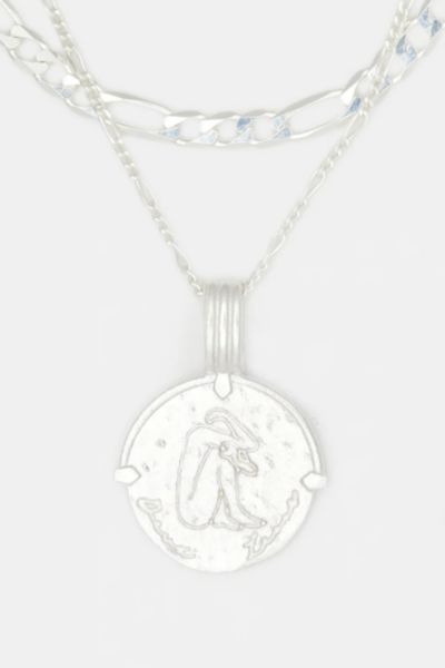 Deux Lions Jewelry Sterling Silver Sicilian Zodiac Layered Necklace In Cancer