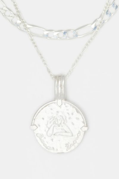 Deux Lions Jewelry Sterling Silver Sicilian Zodiac Layered Necklace In Leo