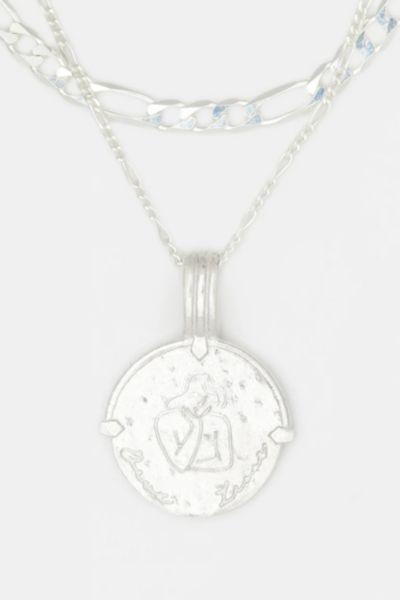 Deux Lions Jewelry Sterling Silver Sicilian Zodiac Layered Necklace In Virgo