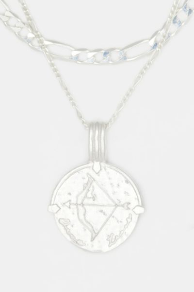 Deux Lions Jewelry Sterling Silver Sicilian Zodiac Layered Necklace In Sagittarius
