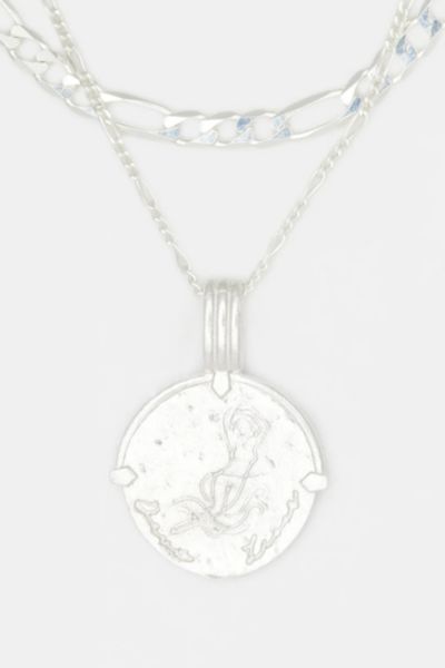 Deux Lions Jewelry Sterling Silver Sicilian Zodiac Layered Necklace In Capricorn