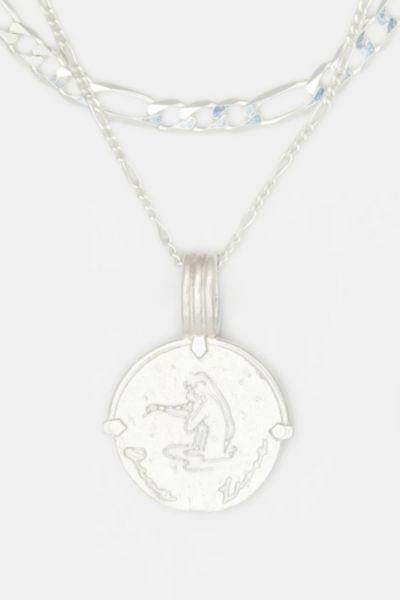 Deux Lions Jewelry Sterling Silver Sicilian Zodiac Layered Necklace In Pisces