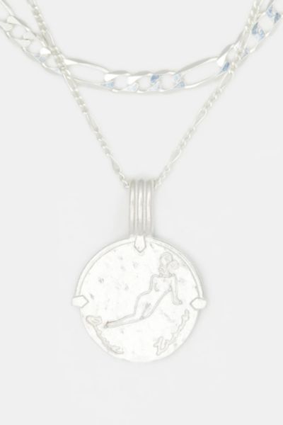 Deux Lions Jewelry Sterling Silver Sicilian Zodiac Layered Necklace In Aries