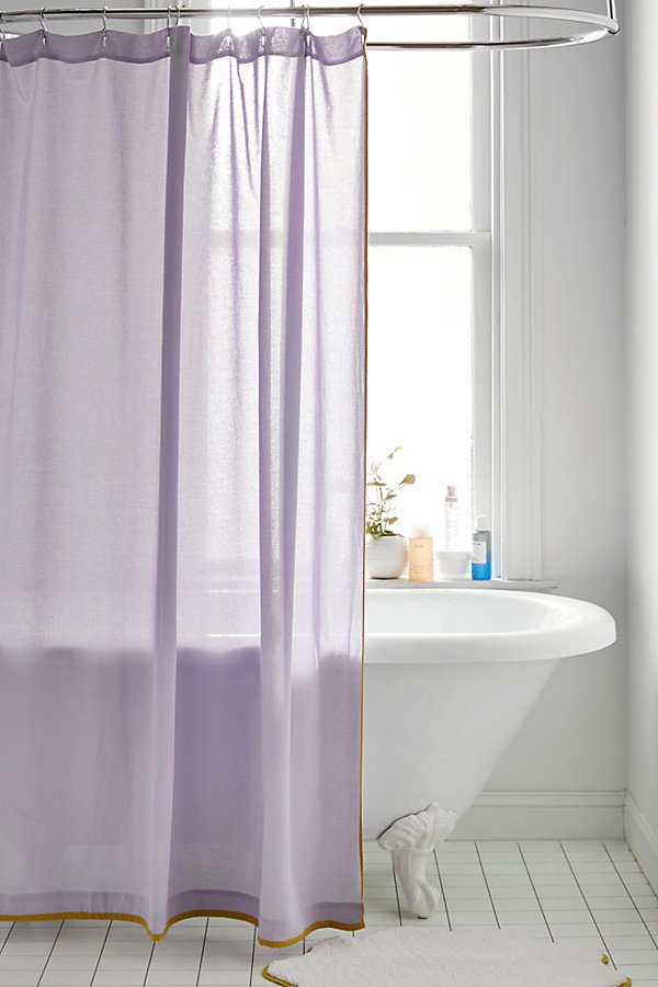 Urban Outfitters Olsen Contrast Edge Shower Curtain In Lavender