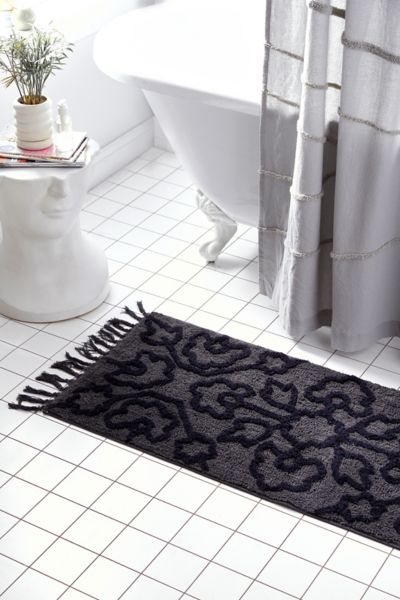 Urban Outfitters Orlie Tufted Runner Bath Mat In Black/white At