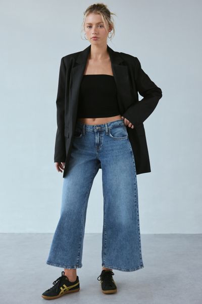 Shop Bdg Joey A-line Wide-leg Jean In Vintage Denim Medium, Women's At Urban Outfitters