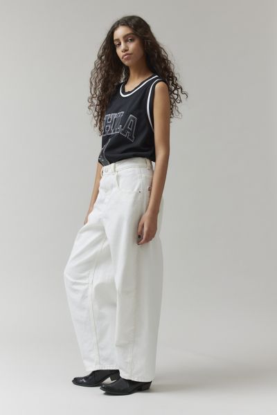 Bdg Rih Extreme Barrel Mid-rise Jean In White, Women's At Urban Outfitters In White