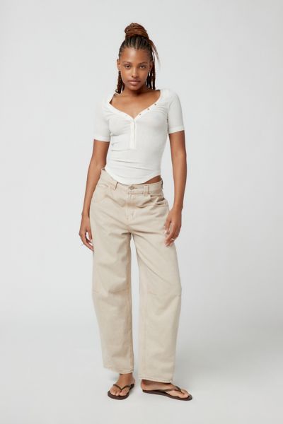 Bdg Rih Extreme Baggy Mid-rise Jean In Ivory