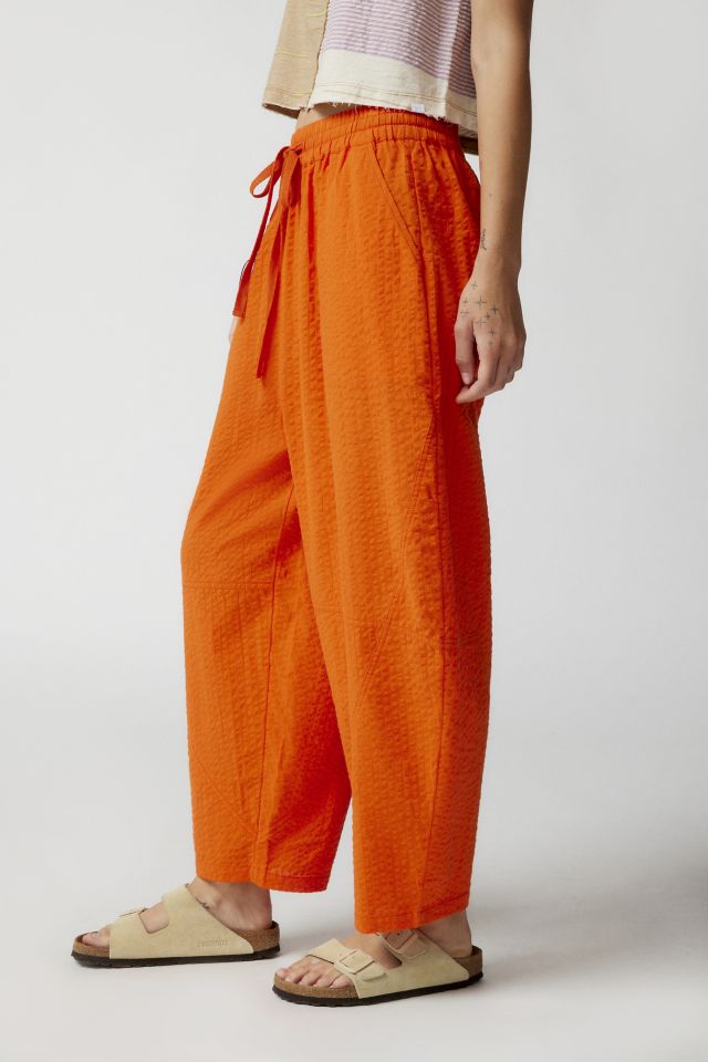 Nashwa Textured Rayon Wide Leg Pants - Caffe