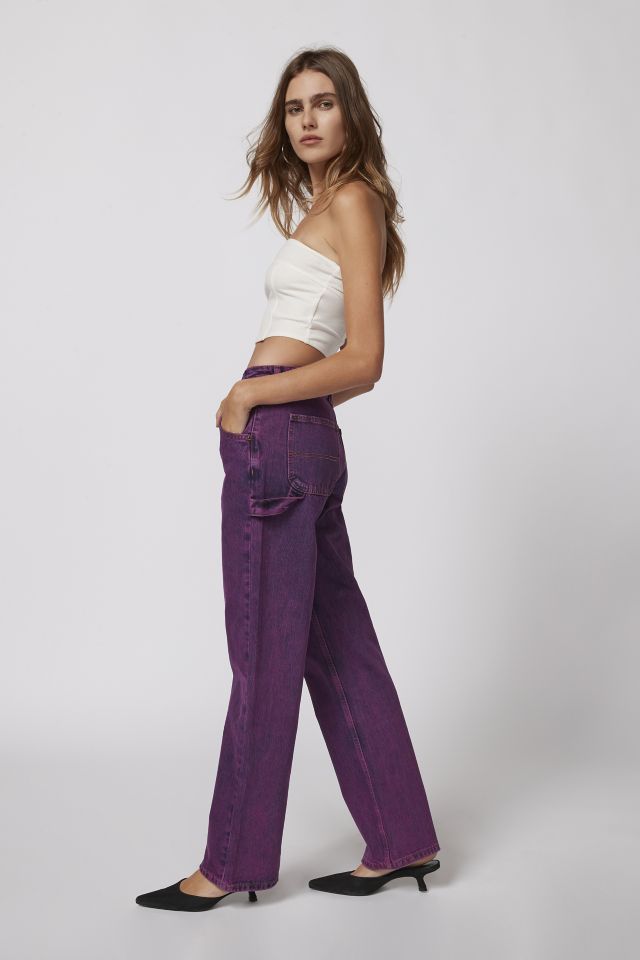 Acid-washed purple carpenter jean, Guess, Women's Straight Leg Jeans  Online