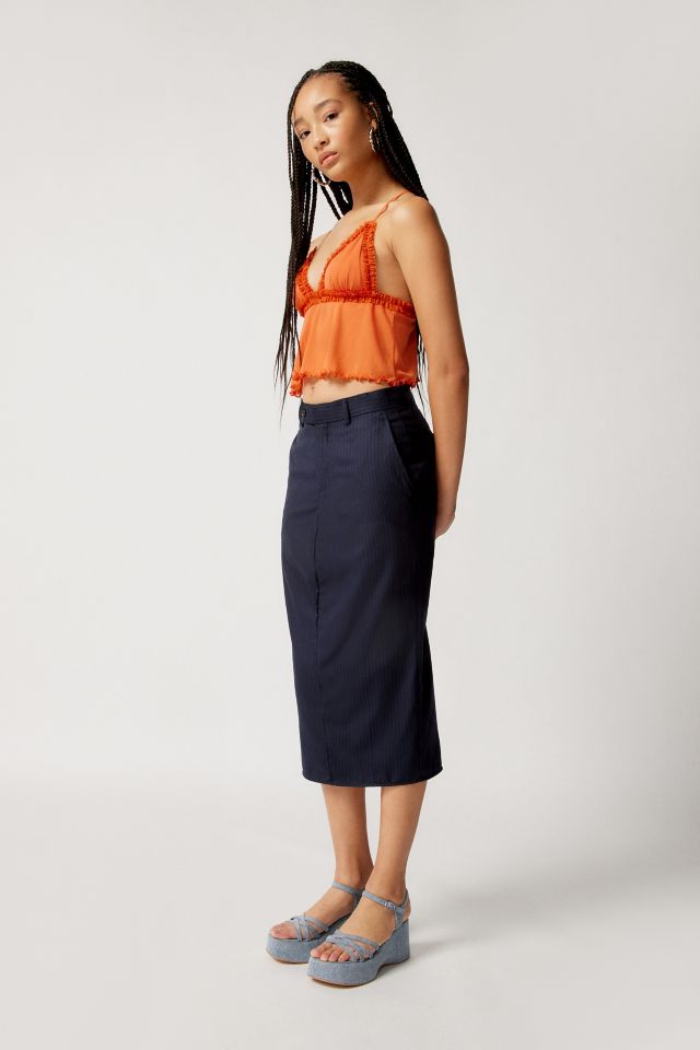 Urban Renewal Remade Pinstripe Trouser Skirt #4