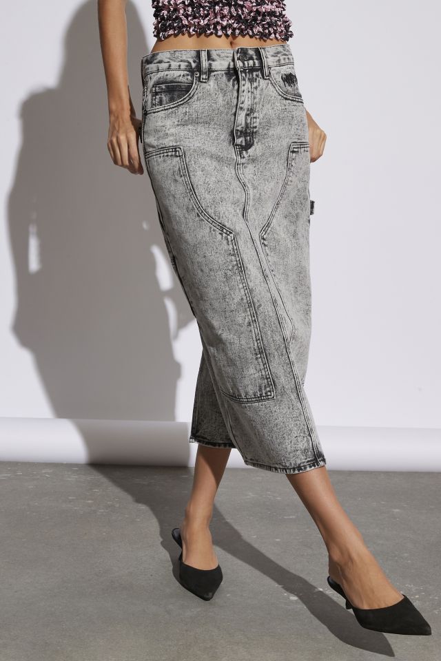 Jupe mi-longue utilitaire en denim exclusive UO Wasted Paris #1