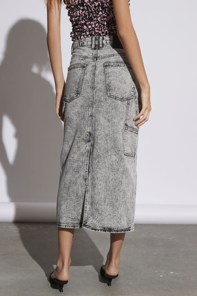 Jupe mi-longue utilitaire en denim exclusive UO Wasted Paris #4