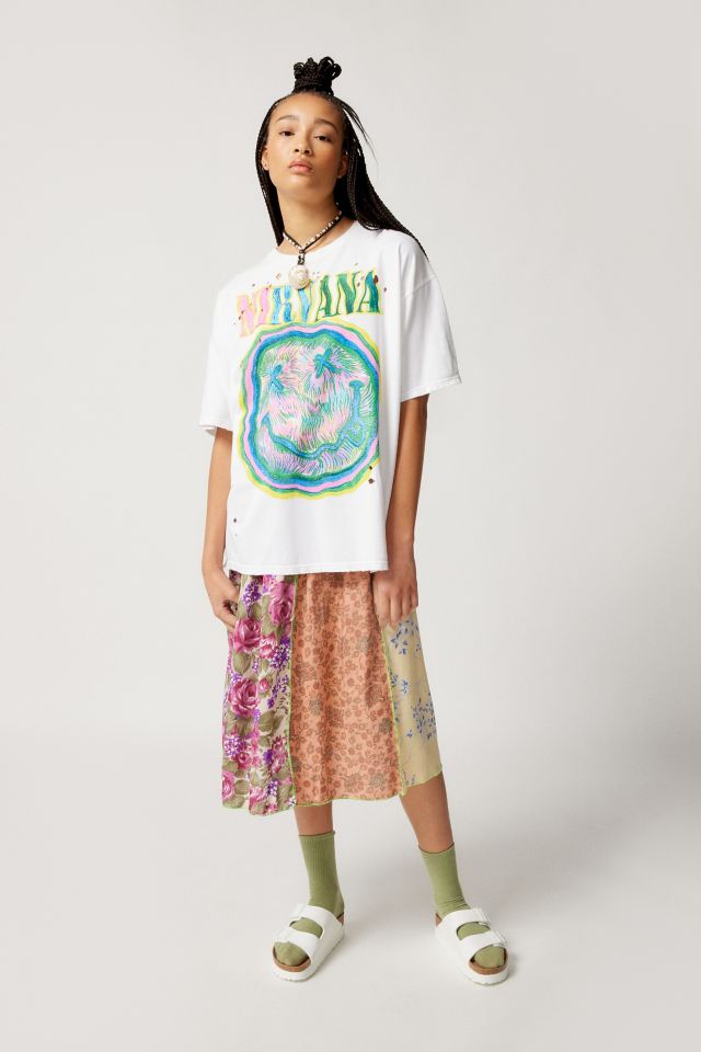 Urban Renewal Remade Light Floral Panel Midi Skirt | Urban Outfitters ...