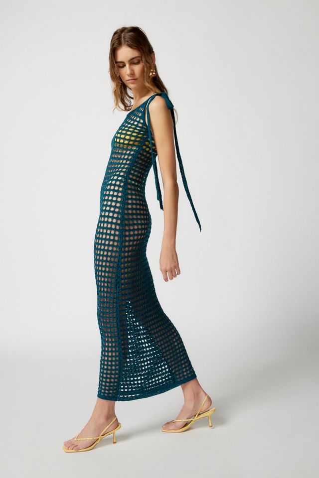 UO Jenna Sheer Crochet Midi Dress | Urban Outfitters
