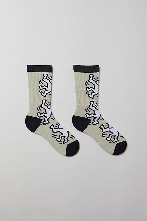 Urban Outfitters Keith Haring Dancing Figure Crew Sock In Cream, Men's At