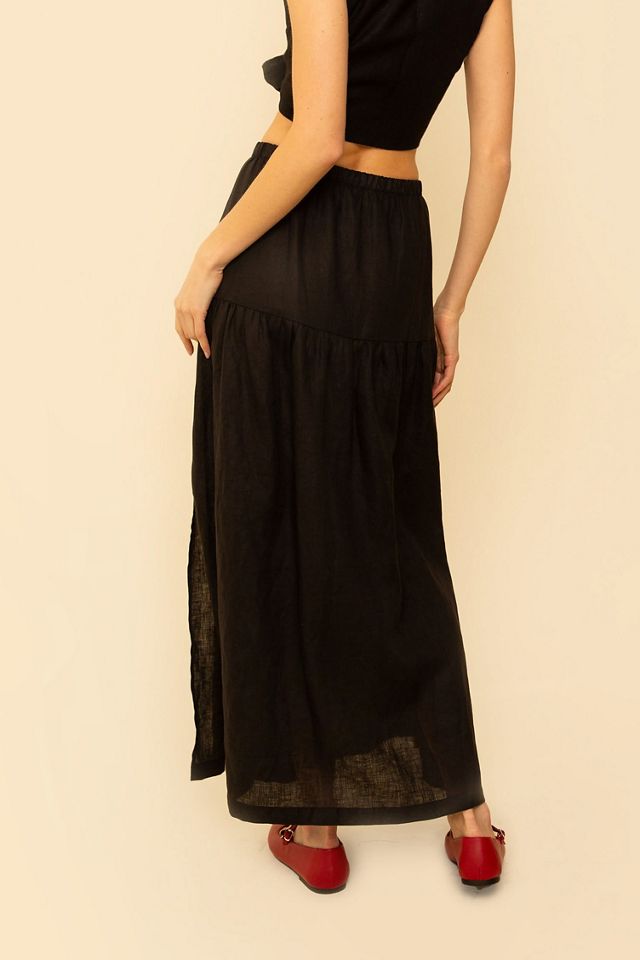 Whimsy + Row Millie Tiered Linen Maxi Skirt #1