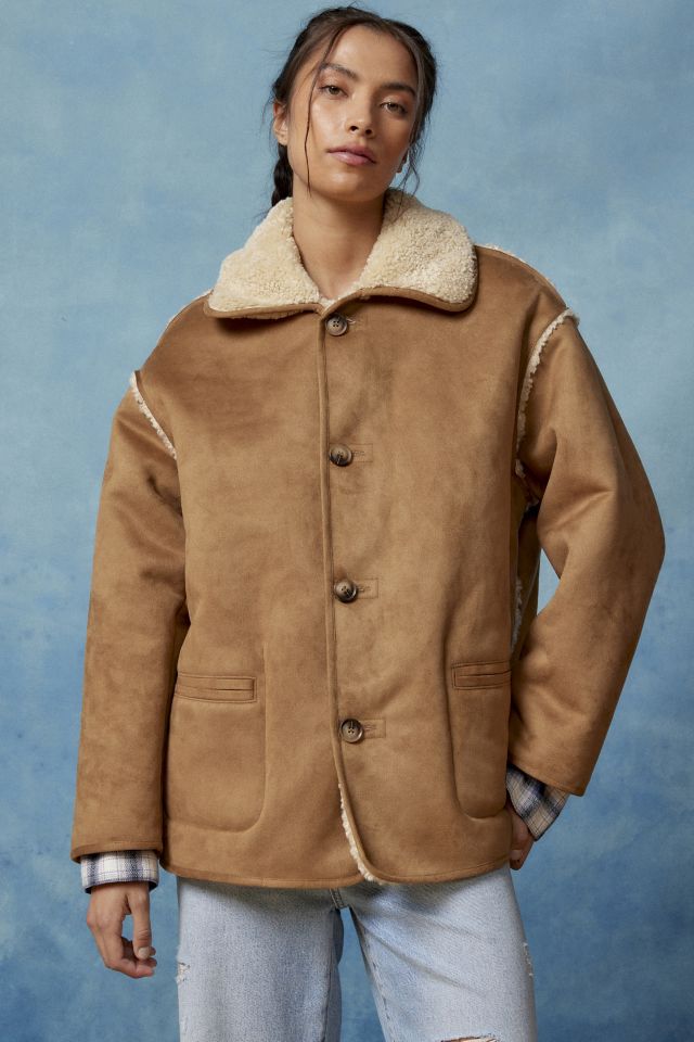 BDG Faux Suede Reversible Coat #1