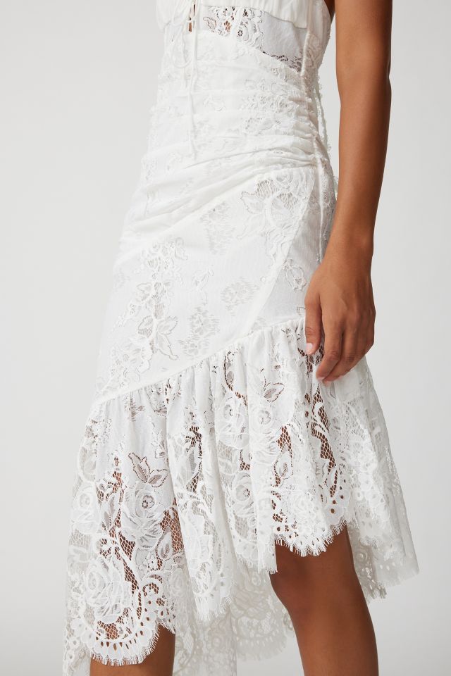 For Love & Lemons Ellis Lace Asymmetrical Midi Dress #3