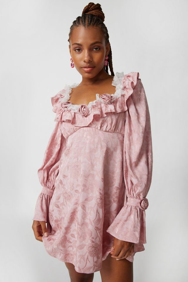 For Love & Lemons Rosalia Long Sleeve Floral Mini Dress | Urban