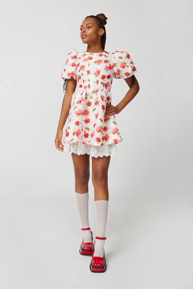 dylan mini dress red Dylan Red Floral Short Dress - B Corp