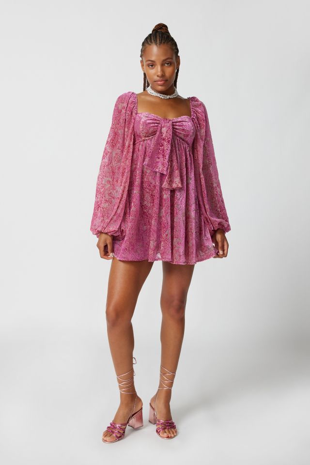 For love & lemons bright outlet lights long sleeve mini dress