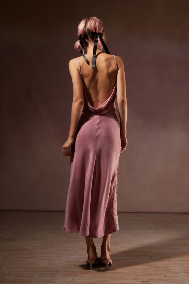 For Love & Lemons Ruby Lace-Inset Midi Dress | Urban Outfitters