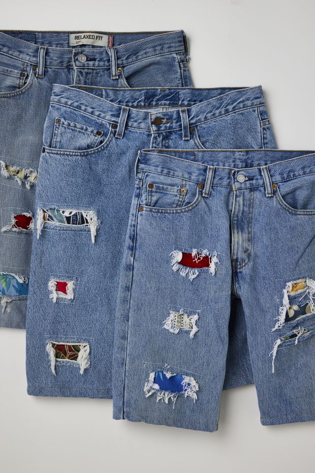 Urban Renewal Remade Levi’s® Distressed Tropical Patch Denim Short #4