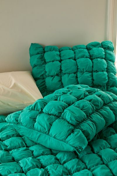 Urban Outfitters Marshmallow Puff Sham Set In Bright Green