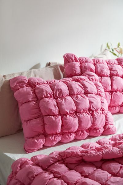 Urban Outfitters Marshmallow Puff Sham Set In Pink At