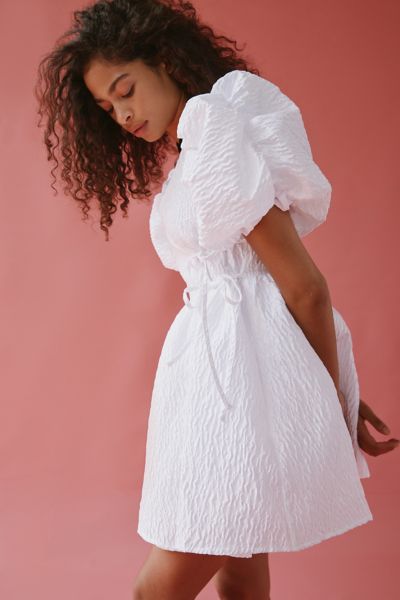 Sister Jane Maria Jacquard Puff Sleeve Mini Dress | Urban Outfitters