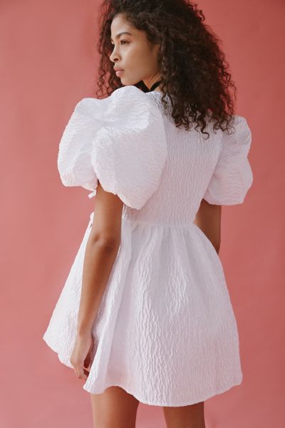 Sister Jane Maria Jacquard Puff Sleeve Mini Dress | Urban Outfitters