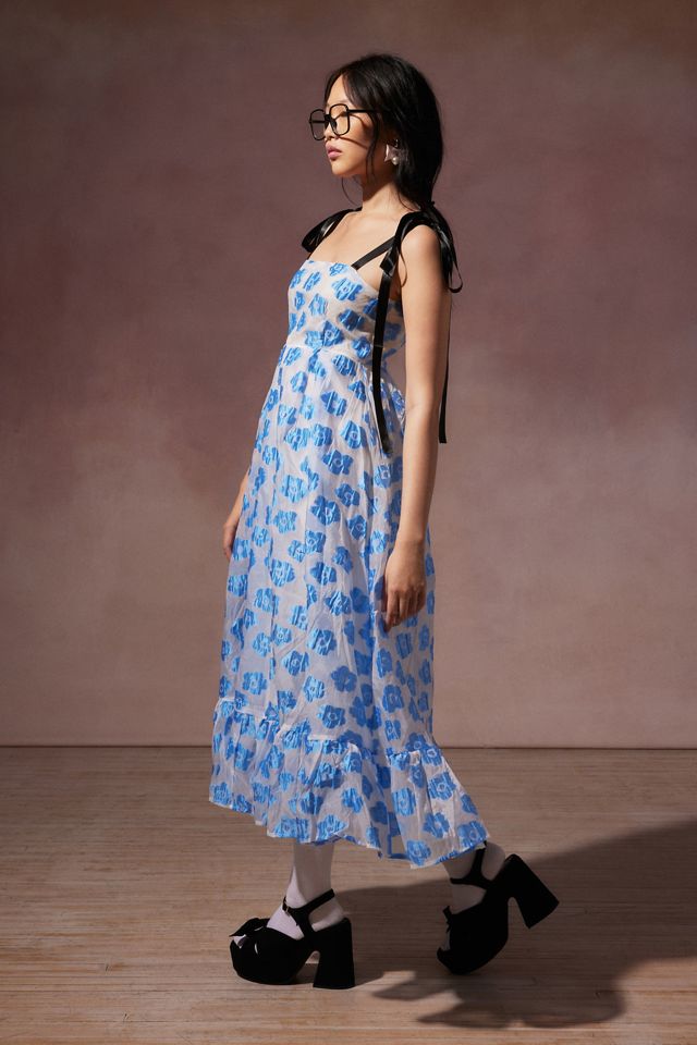 Sister Jane Sweep Jacquard Floral Midi Dress | Urban Outfitters