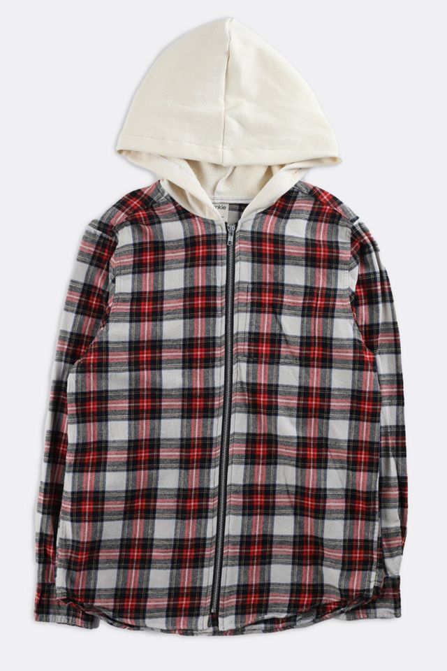 Frankie Collective Rework Hooded Flannel 138 | Urban Outfitters