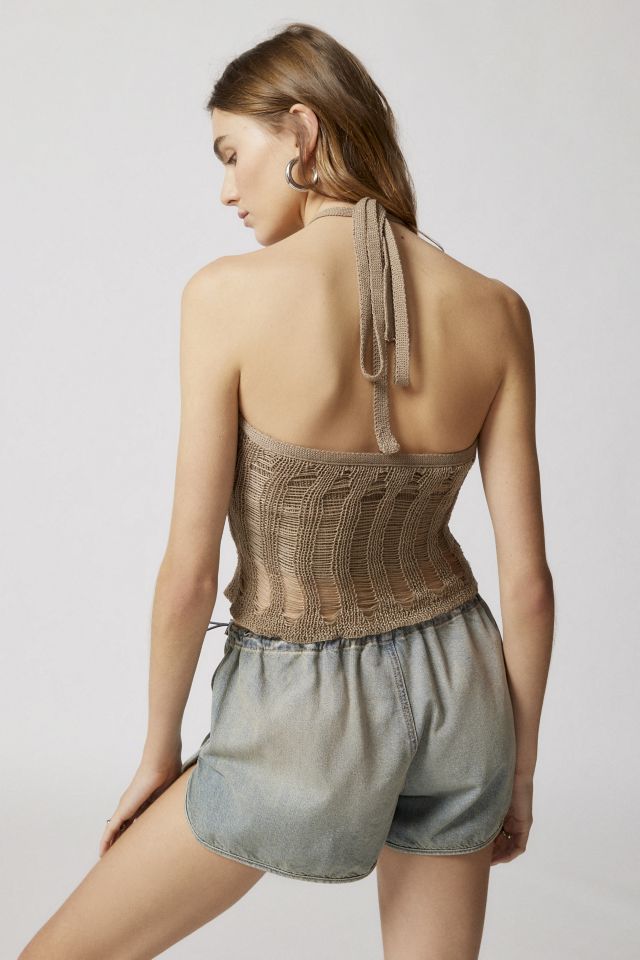Motel Phoebe Open-Knit Halter Top Sweater #3