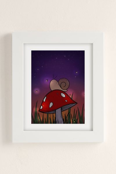 Urban Outfitters Plantspace Mushroom Snail Art Print In Pearl At