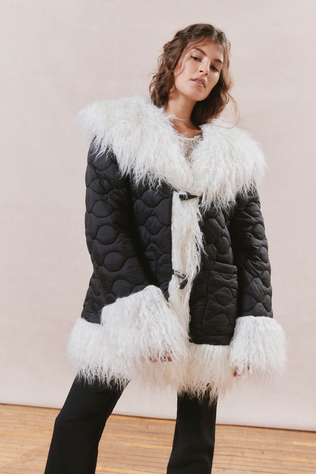 FAUX FUR QUILTED LINING JACKET