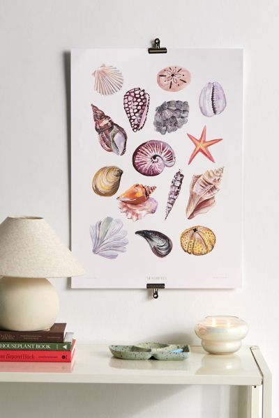 Pstr Studio Laura Seashells Art Print At Urban Outfitters