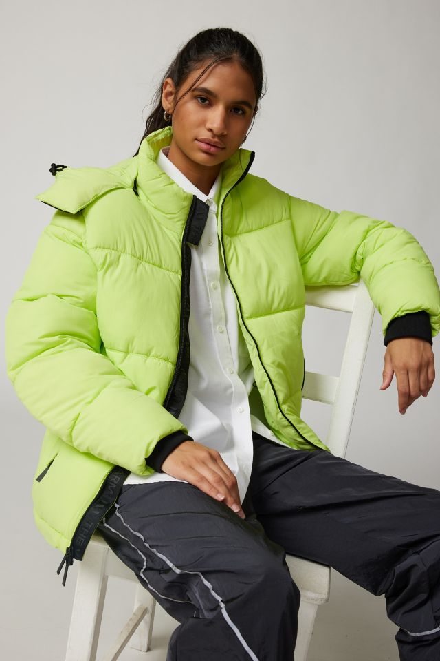 Neon green clearance puffer coat