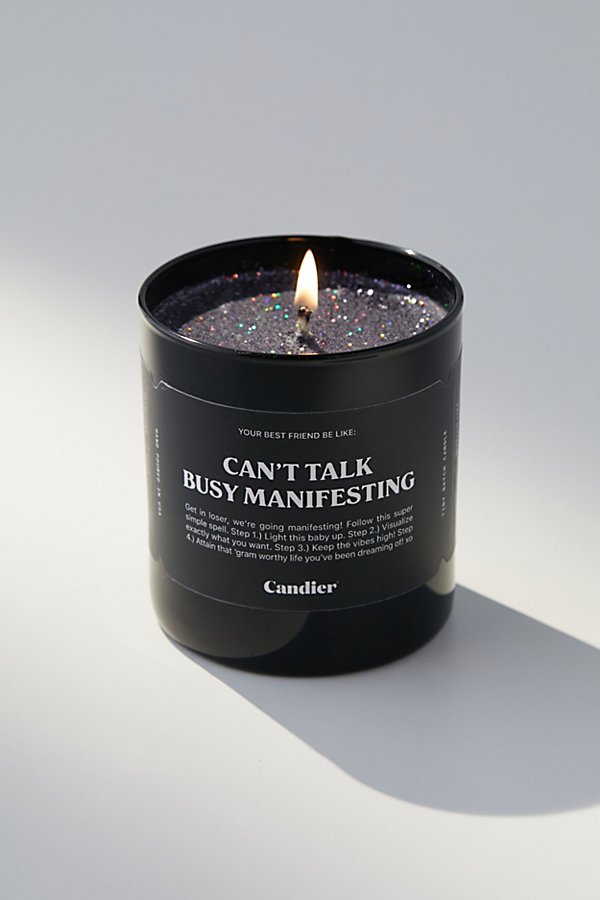 Candier Can't Talk Busy Manifesting Candle In Black At Urban Outfitters