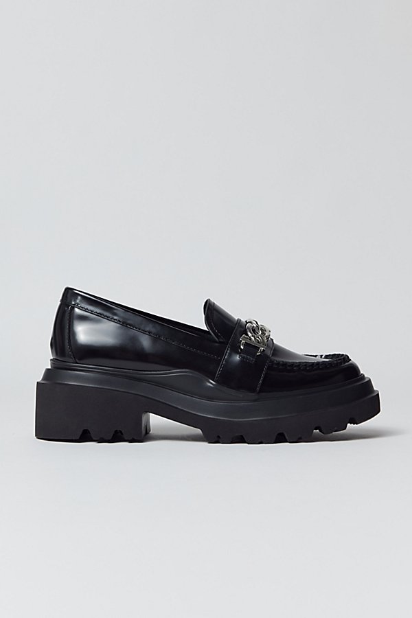 G.h.bass G. H.bass Platform Chain Lug Loafer In Black, Women's At Urban Outfitters