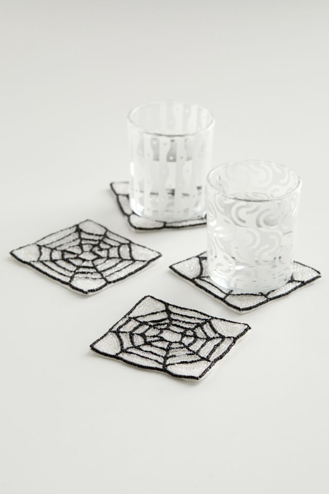 Spiderweb Beaded Coaster - Set Of 4 #1