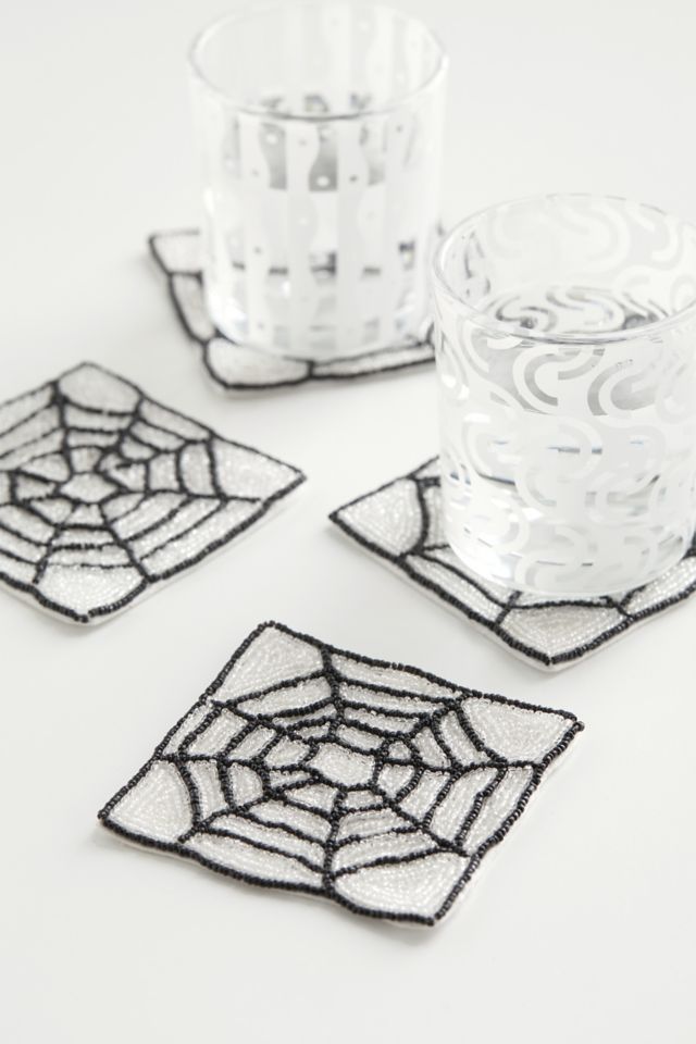Spiderweb Beaded Coaster - Set Of 4 #2