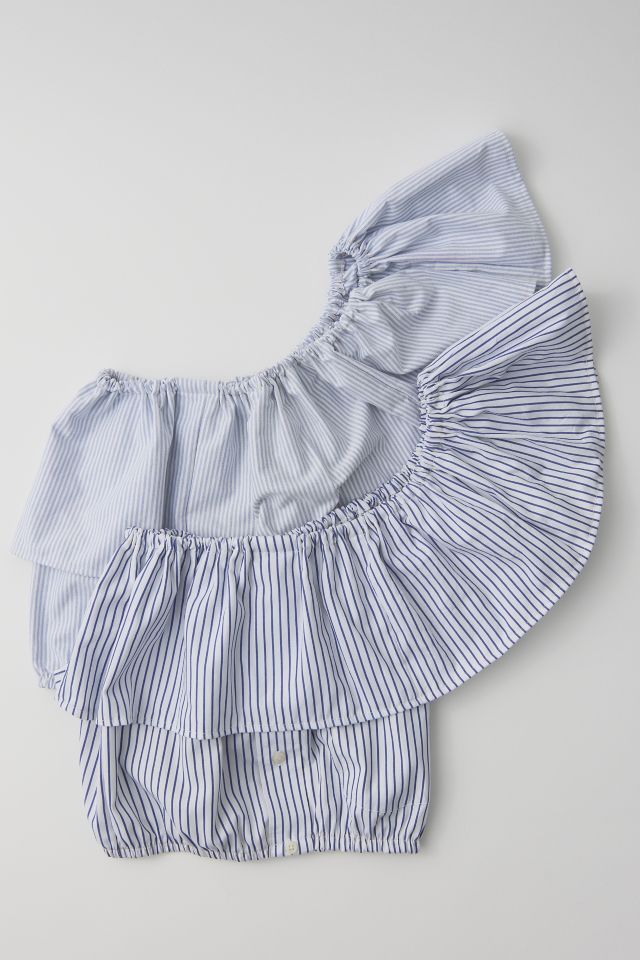 Urban Renewal Remade One Shoulder Shirting Top #1