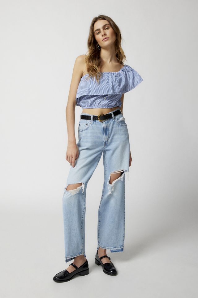 Urban Renewal Remade One Shoulder Shirting Top #2