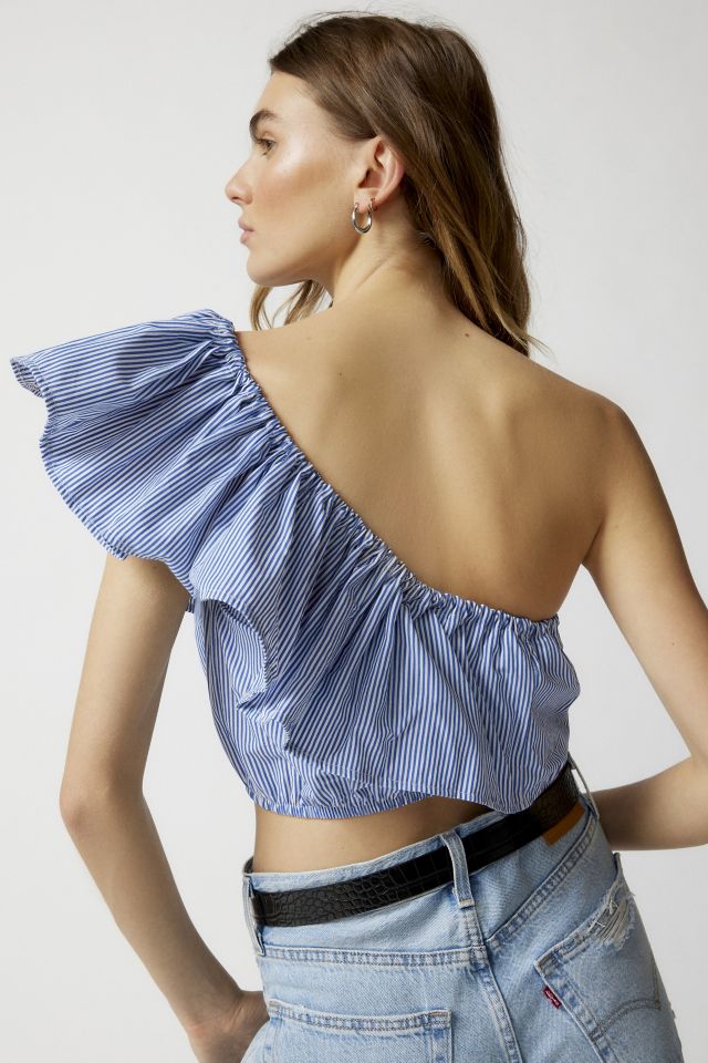 Urban Renewal Remade One Shoulder Shirting Top #4
