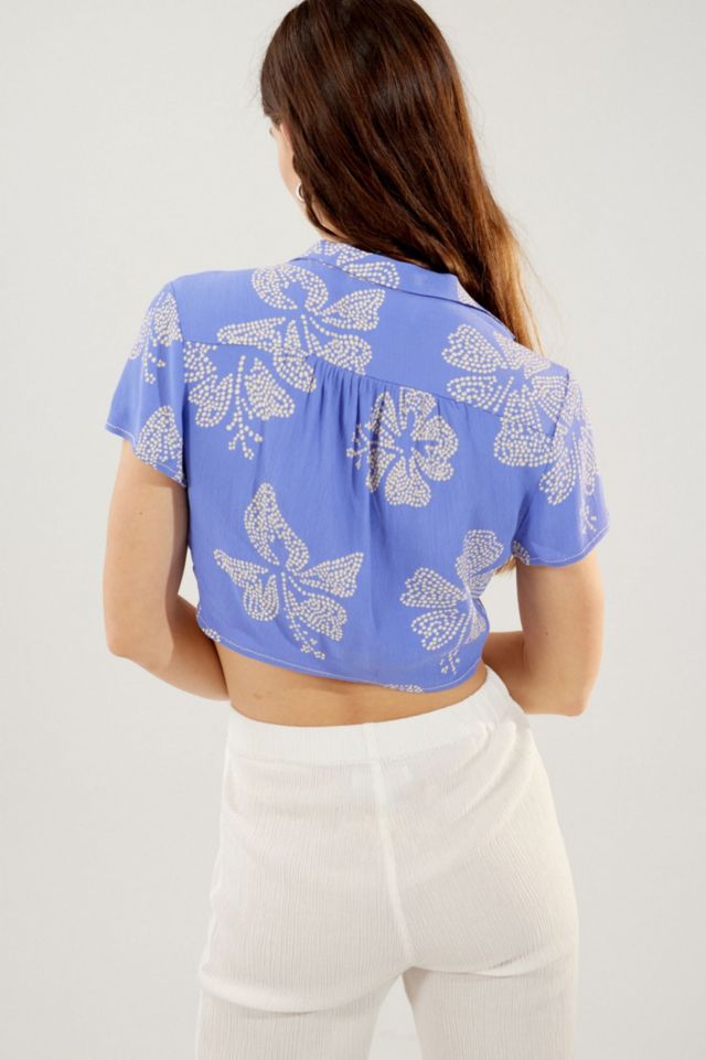 UO Ari Cropped Button-Down Top #1