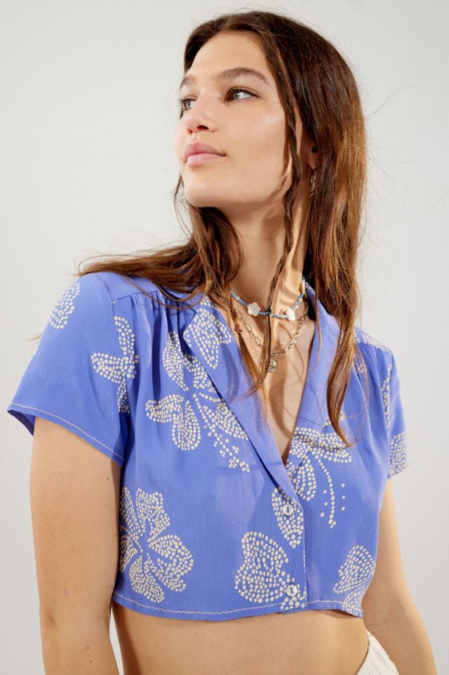 UO Ari Cropped Button-Down Top #2