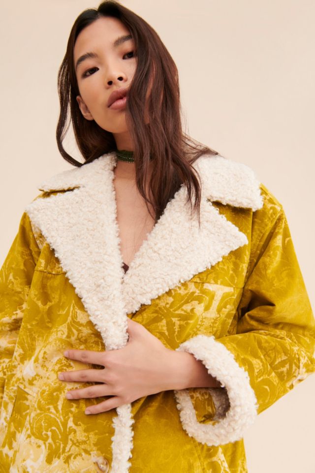 UO Asher Faux Shearling Overcoat #2