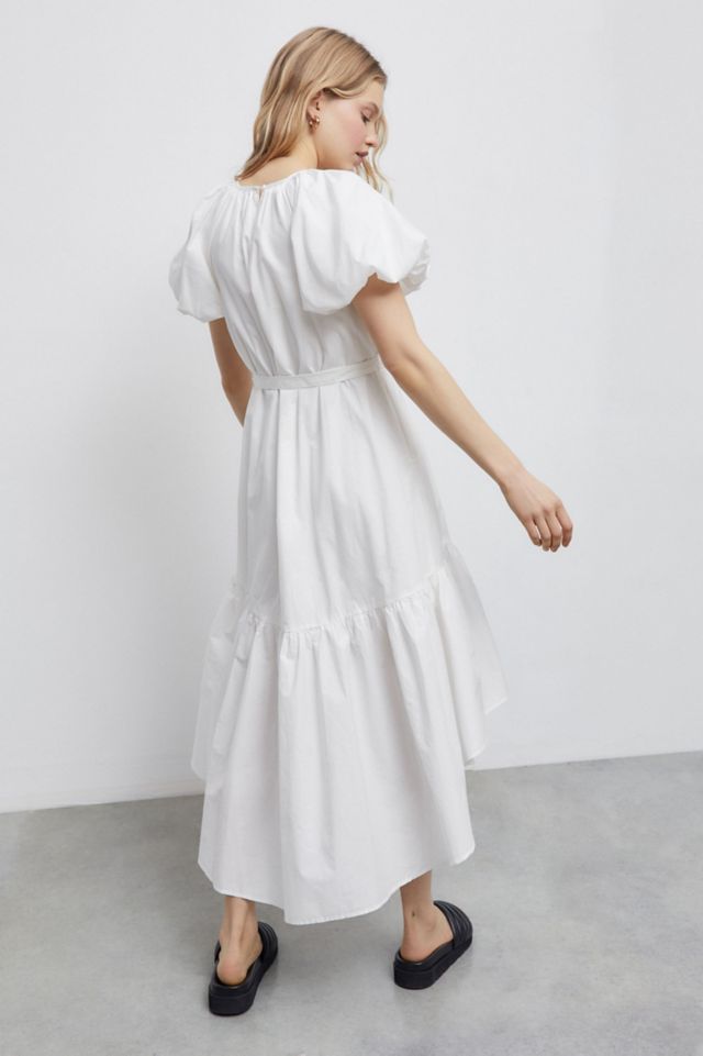 UO Lourdes Puff Sleeve Midi Dress #1